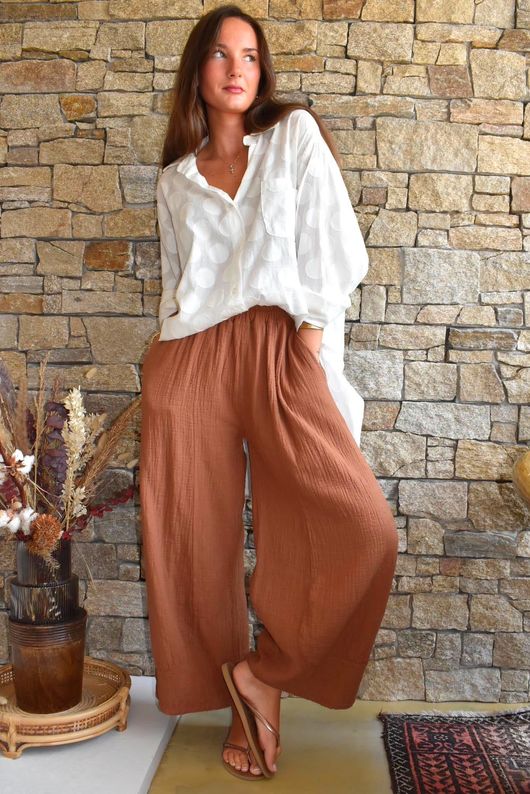 Santos Cushion Cotton Quirky Pant Chestnut